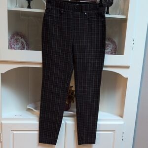 Talbots Women's Dark Plaid Pull-on Pants Size 2p